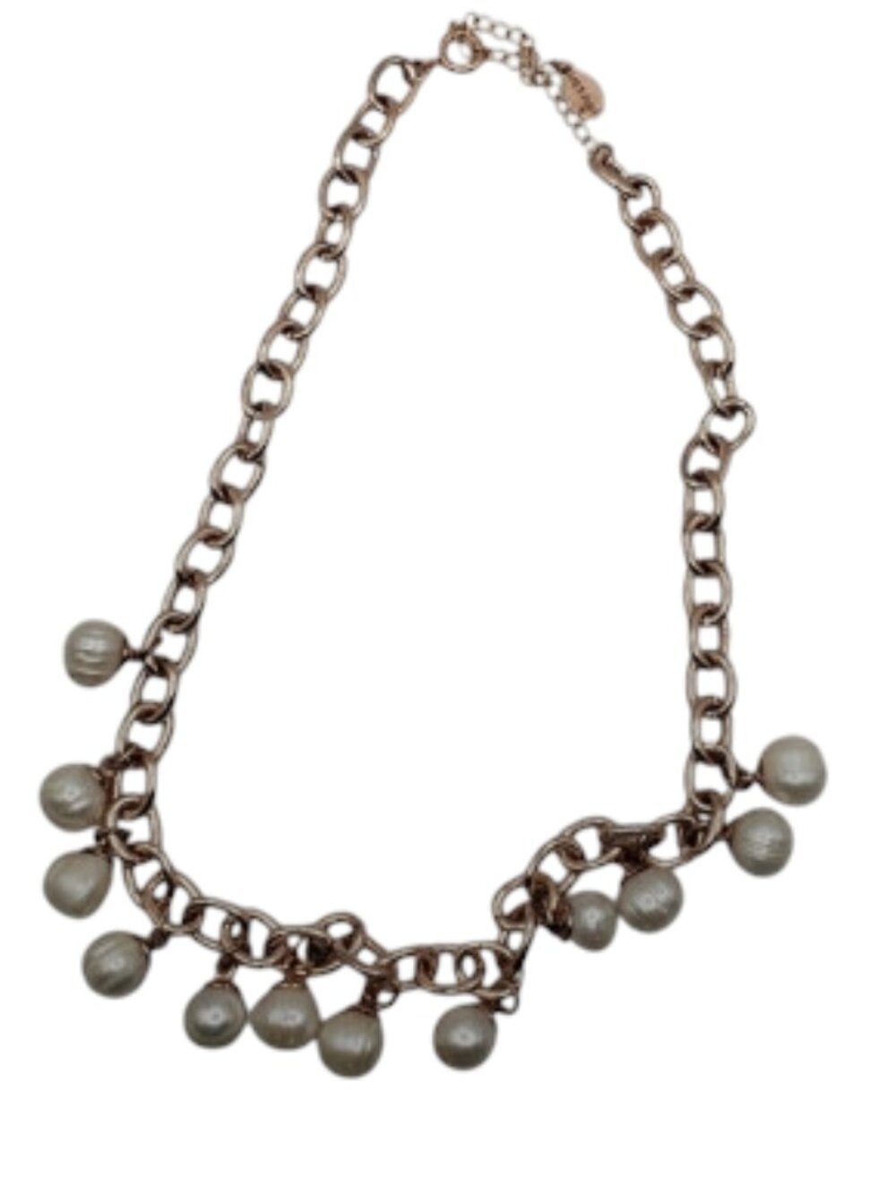 Mestige Freshwater Pearl Chain Necklace Gold Tone Beachy Elegance Natural
